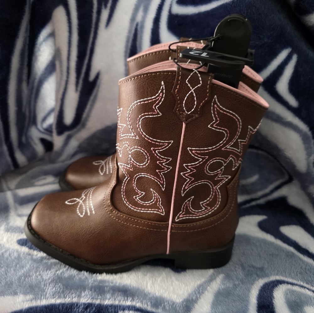 NWT Wonder Nation Toddler And Big Girls Cowgirl Western Boot Size: 12 - Picture 9 of 15